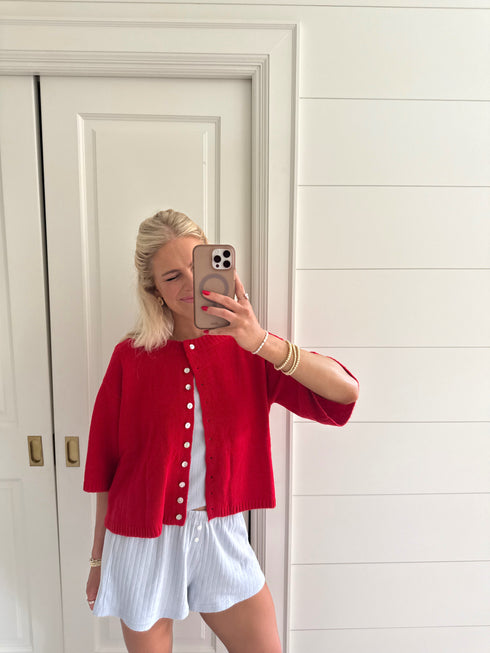 Coastal Cardigan // Red